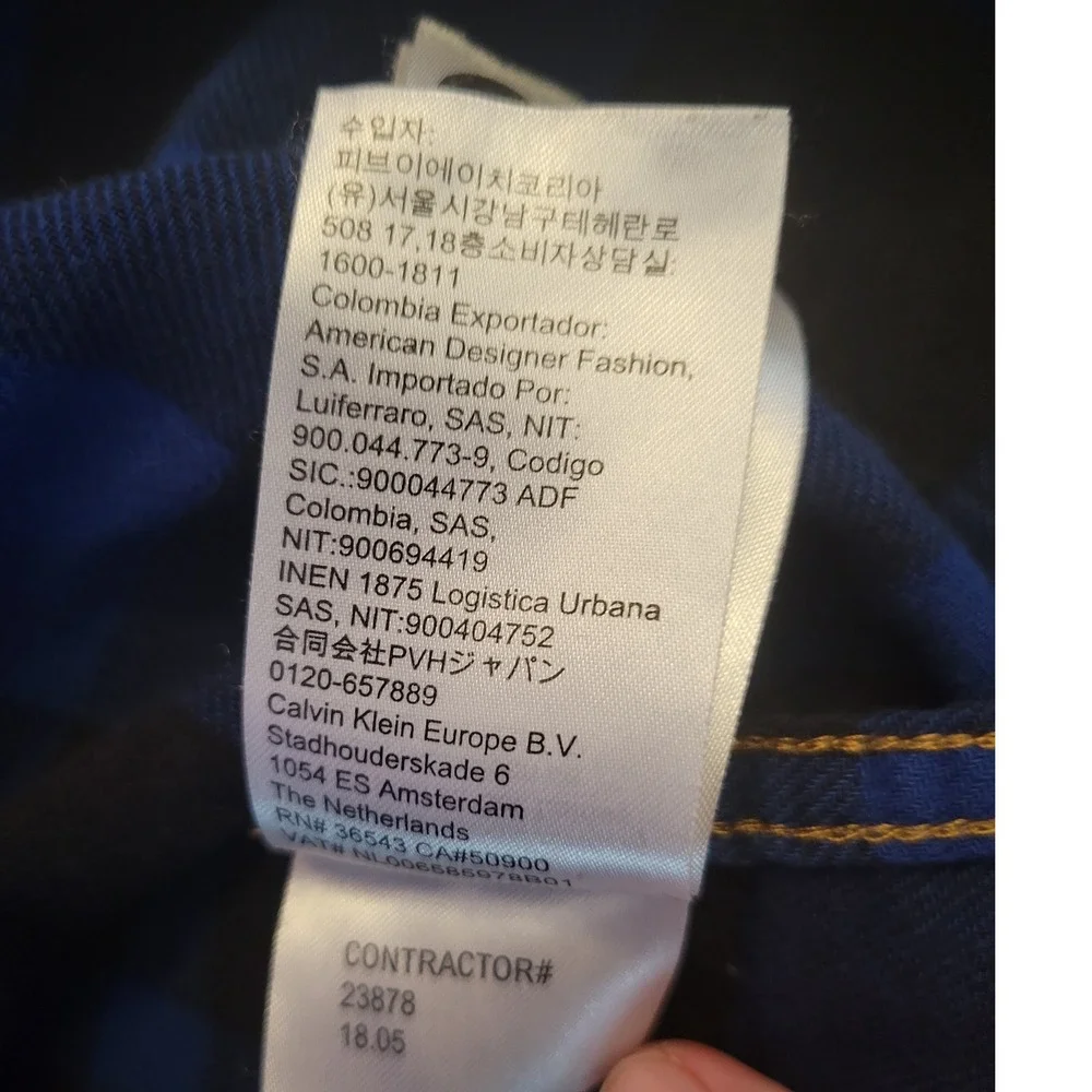 Calvin Klein‎ Jeans Mens L Blue Black Plaid Flannel Long Sleeve Shirt